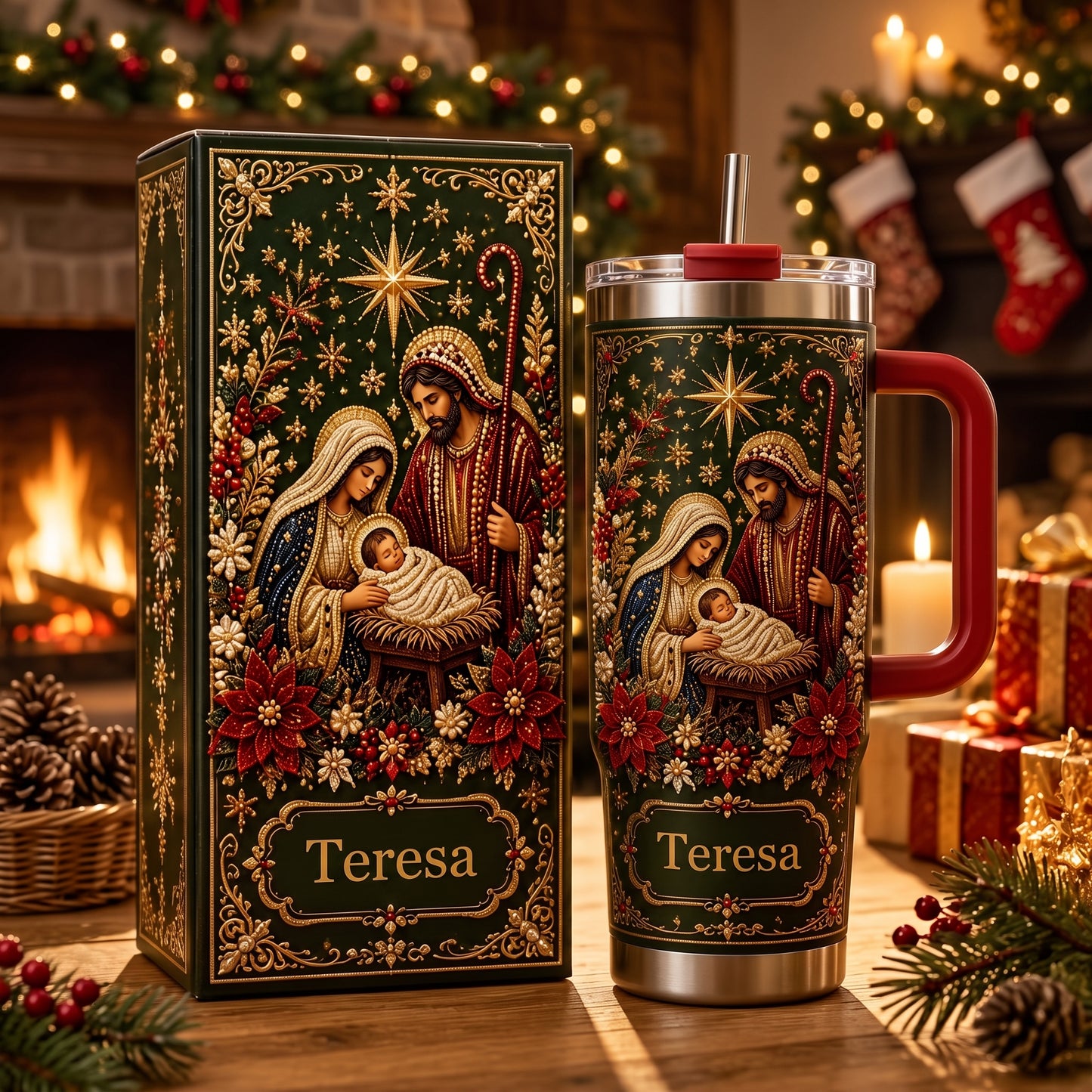 Personalized Nativity Christmas Tumbler