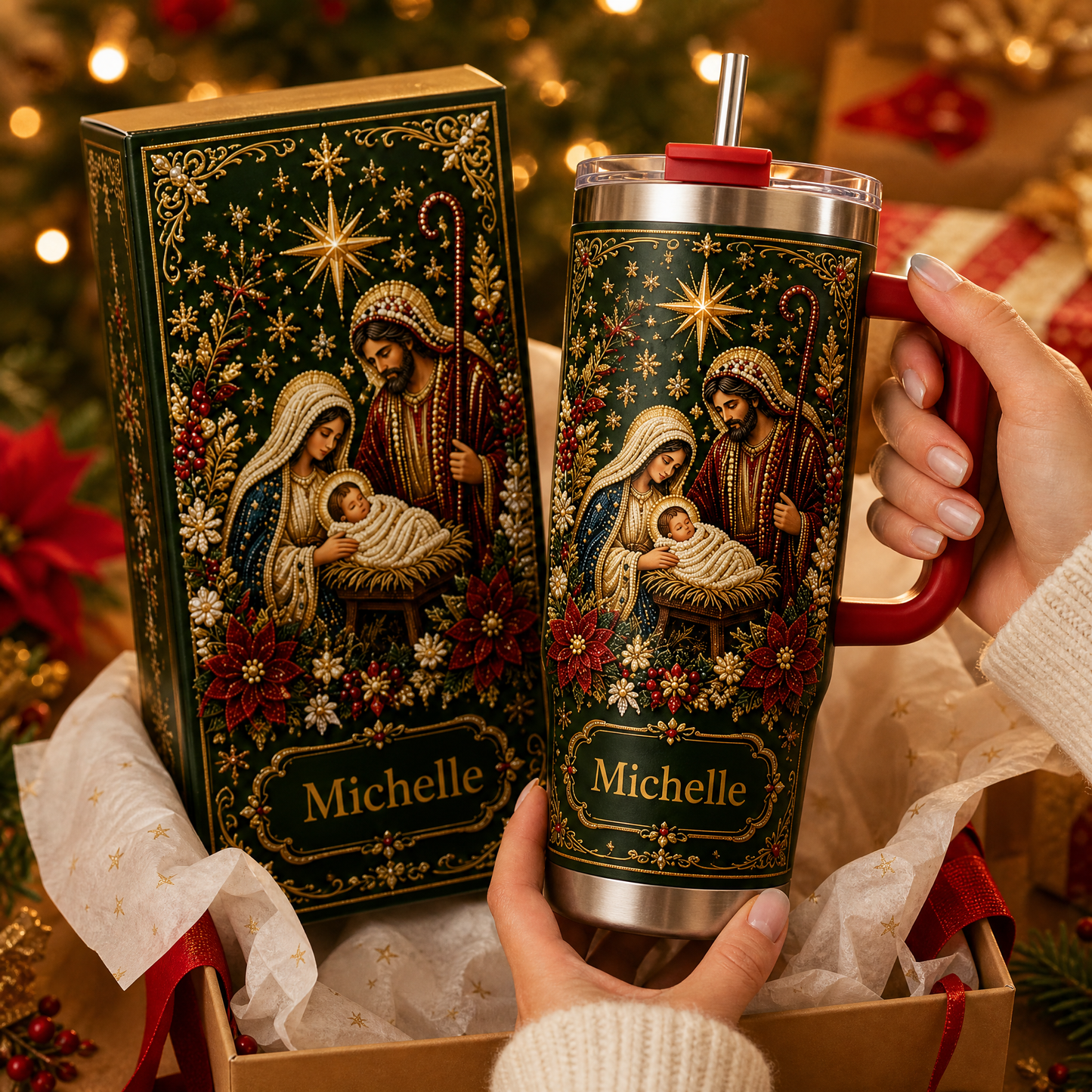 Personalized Nativity Christmas Tumbler