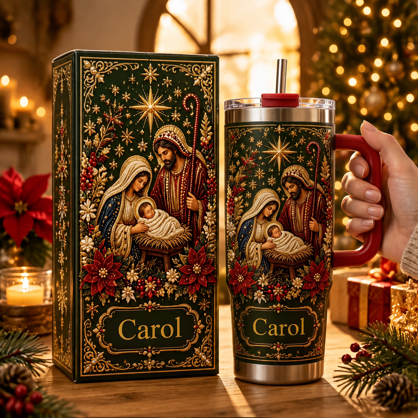Personalized Nativity Christmas Tumbler