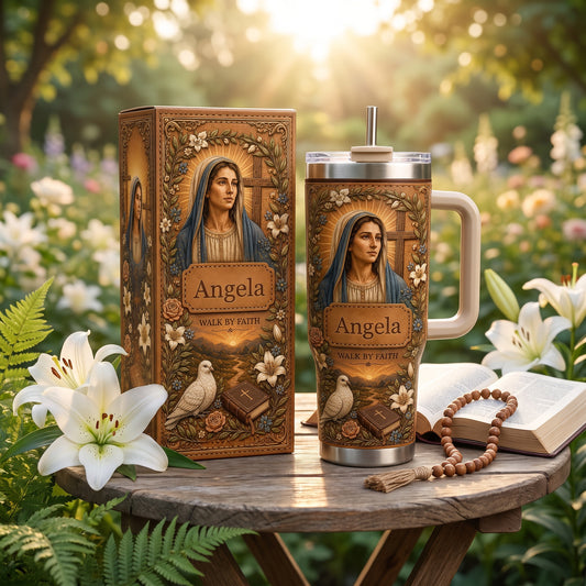 Personalized Walk By Faith Christian Tumbler