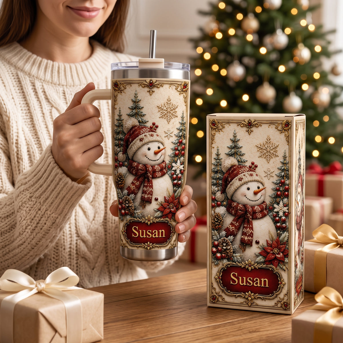 Personalized Snowman Christmas Tumbler