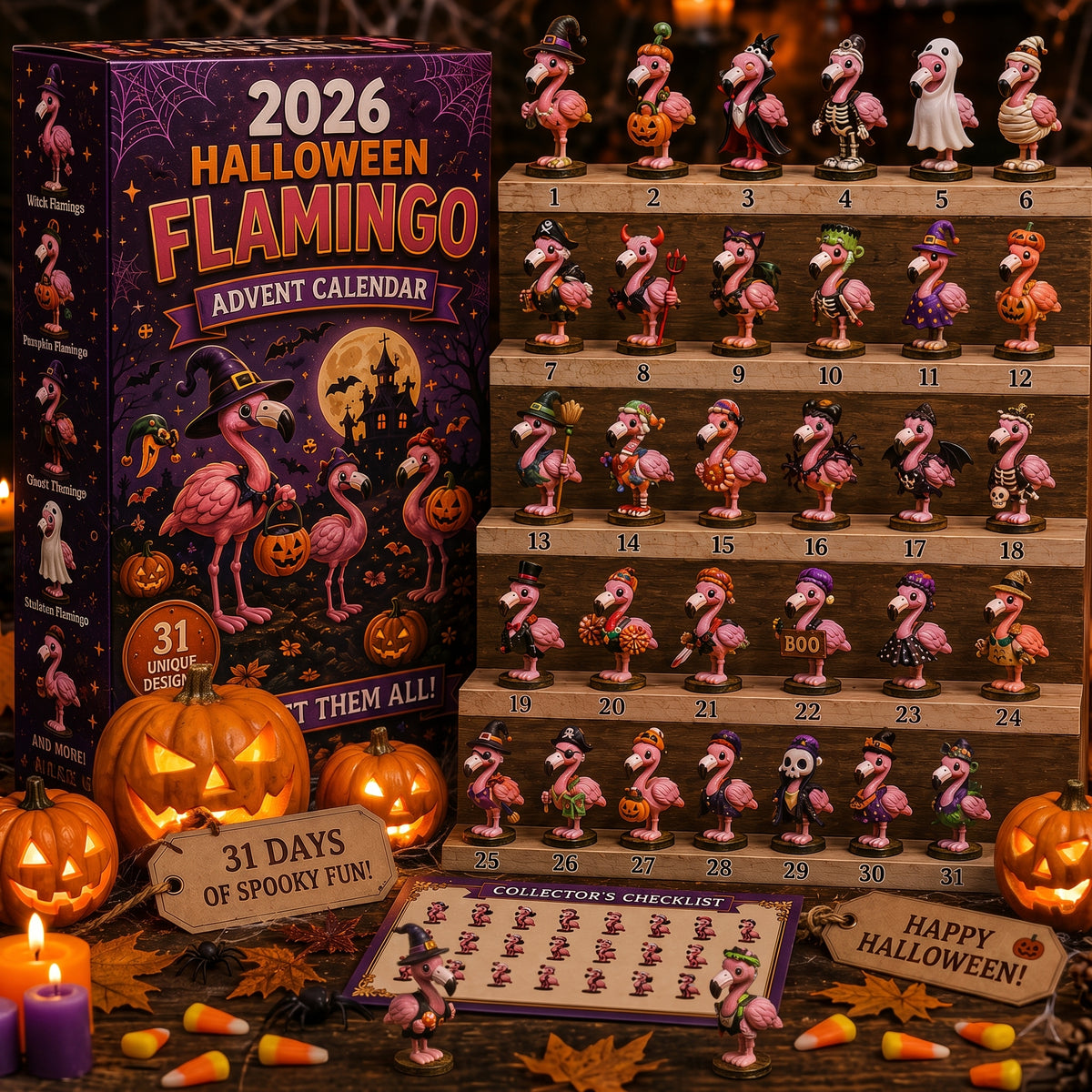 🦩 2026 Halloween Flamingo Advent Calendar – Every Day Brings New Surprises 🎃