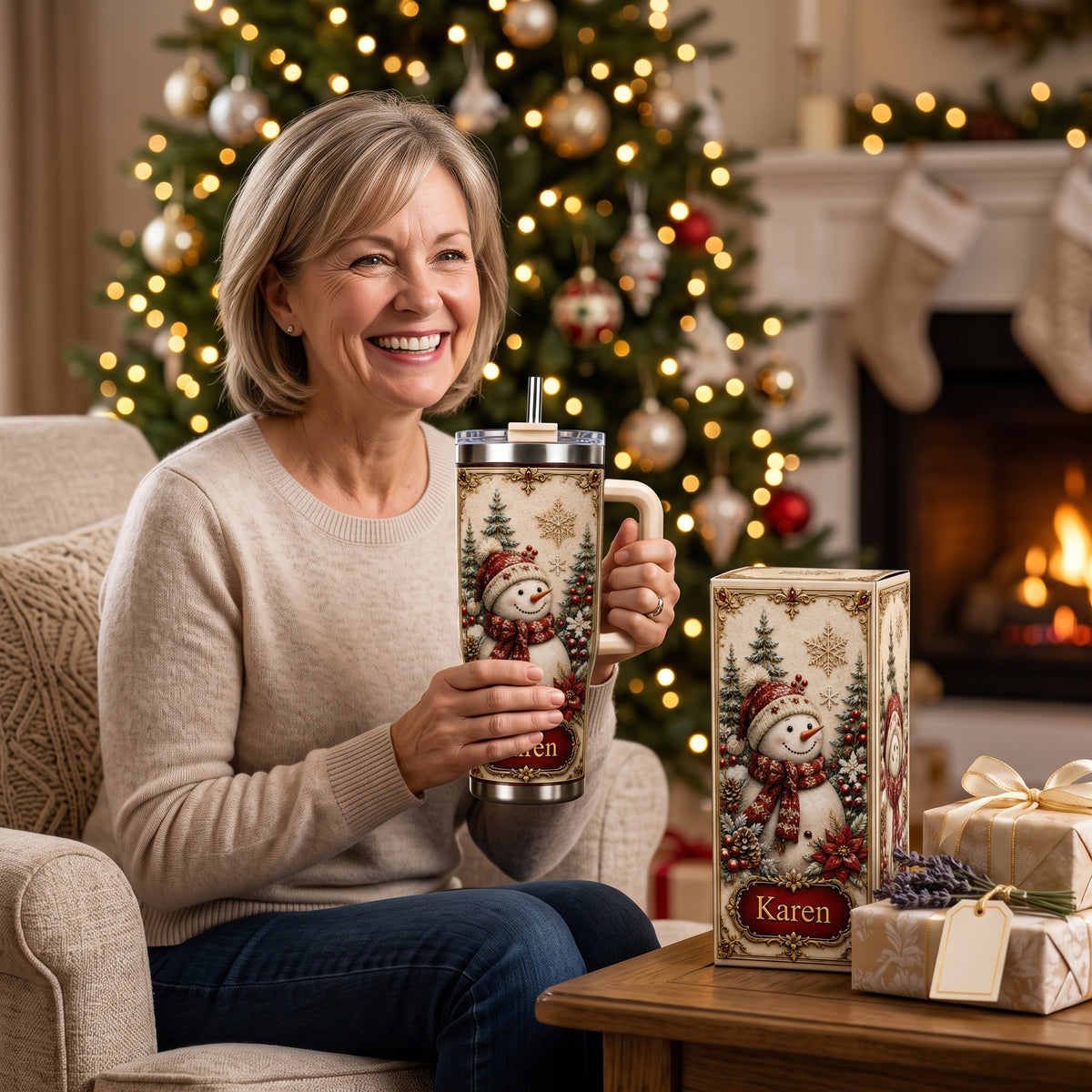 Personalized Snowman Christmas Tumbler