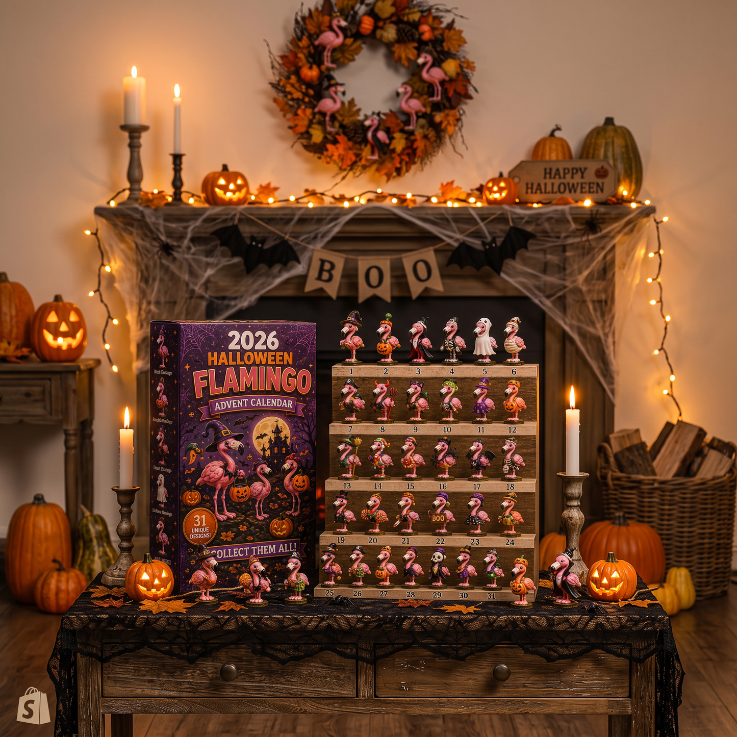 🦩 2026 Halloween Flamingo Advent Calendar – Every Day Brings New Surprises 🎃
