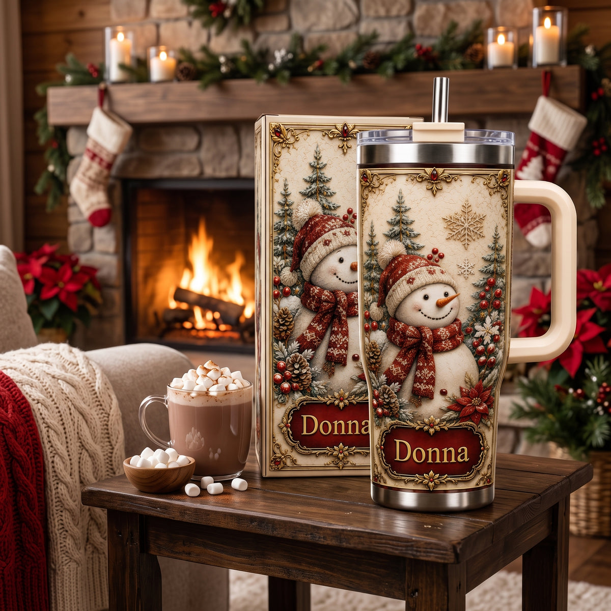 Personalized Snowman Christmas Tumbler