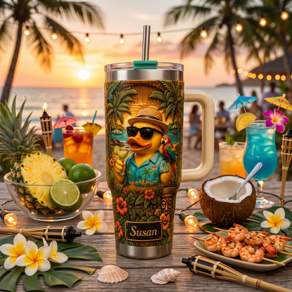 🏖️ Personalized Summer Life Duck Tumbler🌴🌊