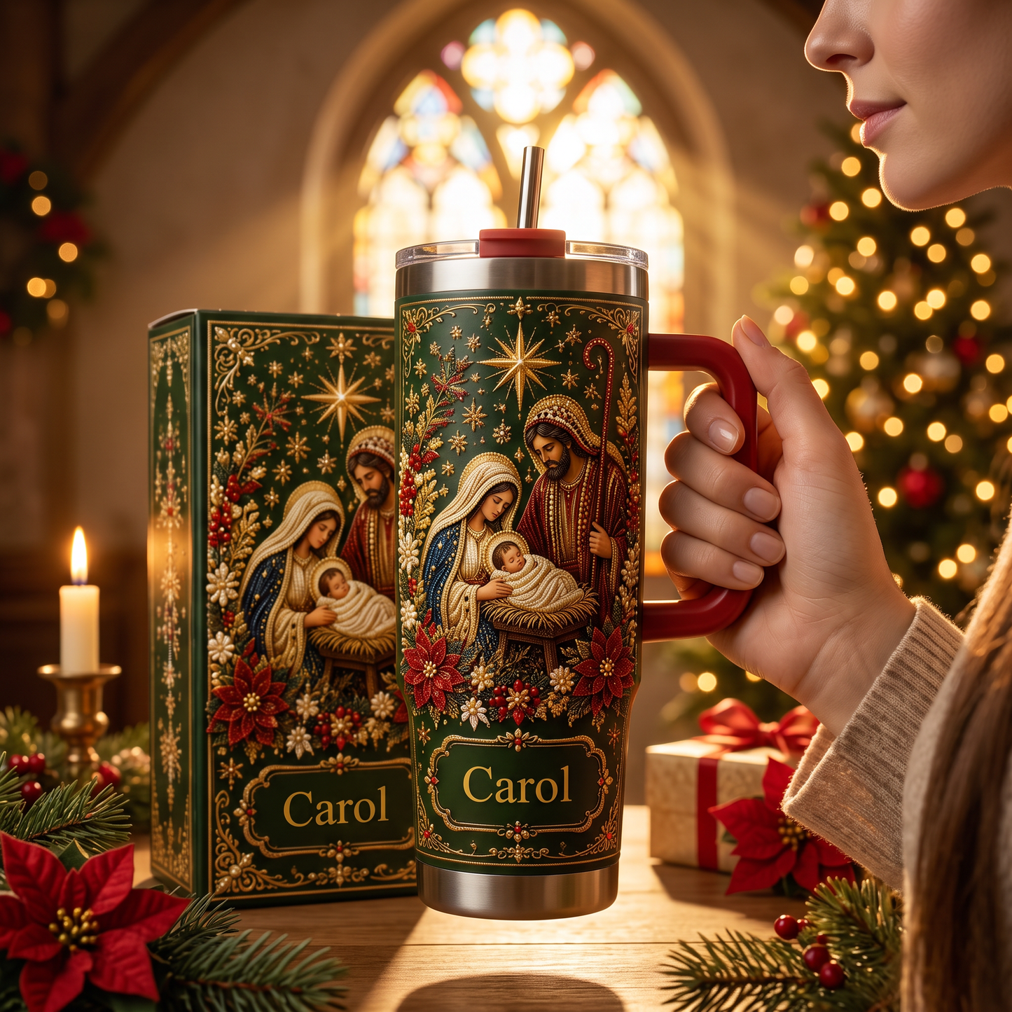 Personalized Nativity Christmas Tumbler
