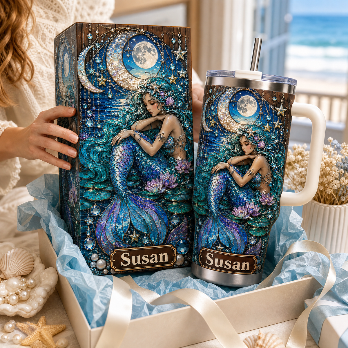 🏖️ Personalized Mermaid Ocean Tumbler🌴🌊