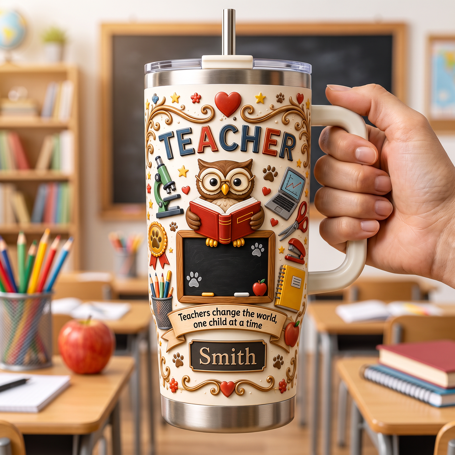 Personalized Teacher Gift Tumbler For Back To School