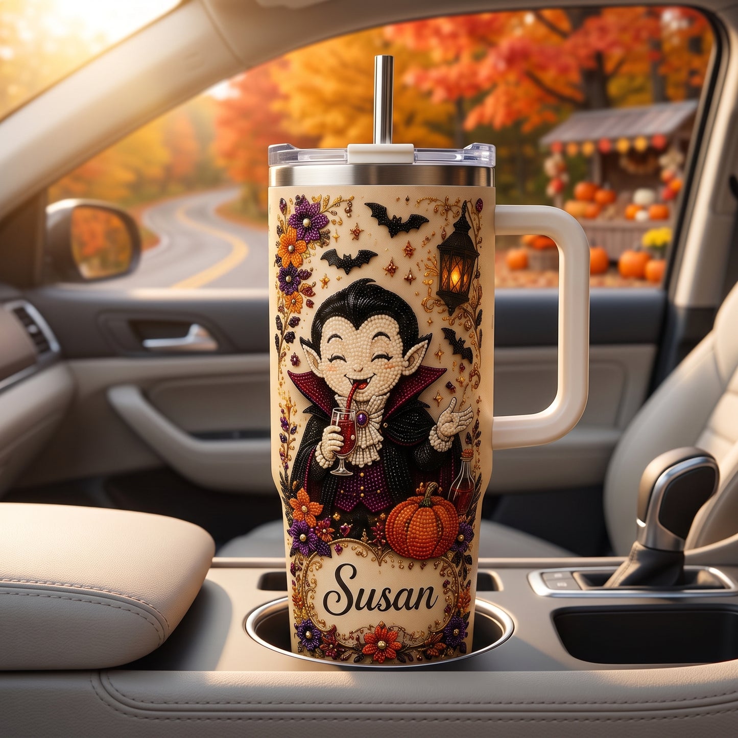 🧛‍♂️🥤Personalised Cute Halloween Vampire Tumbler