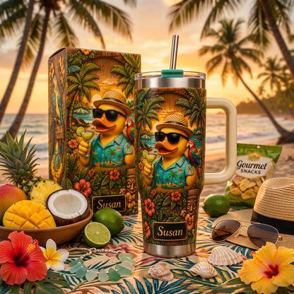 🏖️ Personalized Summer Life Duck Tumbler🌴🌊