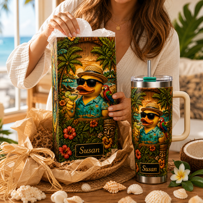 🏖️ Personalized Summer Life Duck Tumbler🌴🌊