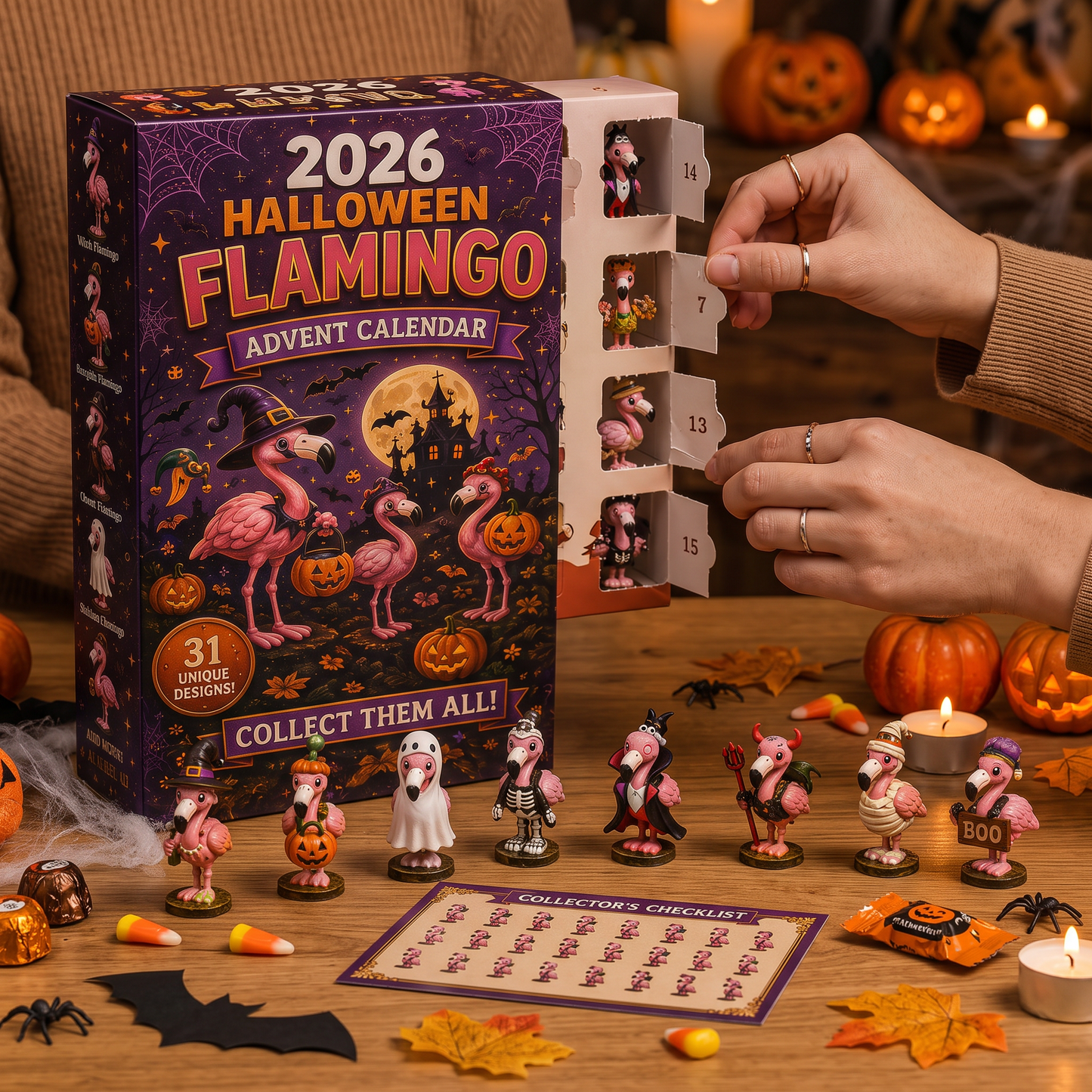 🦩 2026 Halloween Flamingo Advent Calendar – Every Day Brings New Surprises 🎃