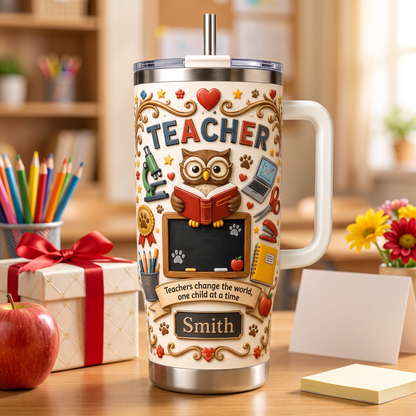 Personalized Teacher Gift Tumbler For Back To School