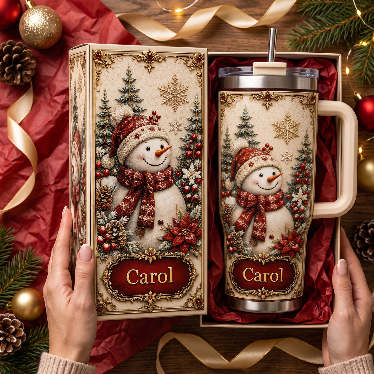 Personalized Snowman Christmas Tumbler