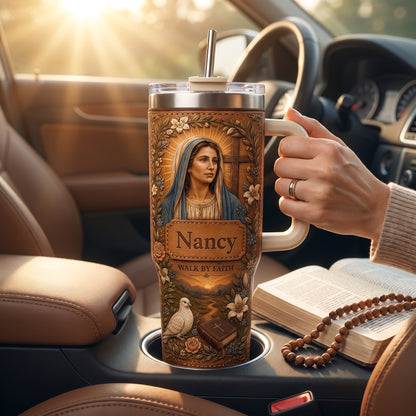 Personalized Walk By Faith Christian Tumbler