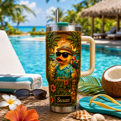 🏖️ Personalized Summer Life Duck Tumbler🌴🌊
