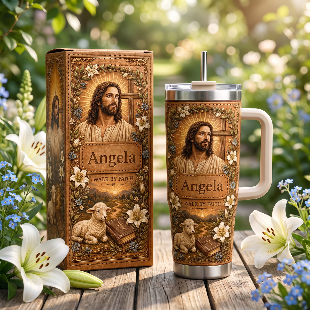 Personalized Walk By Faith Christian Tumbler