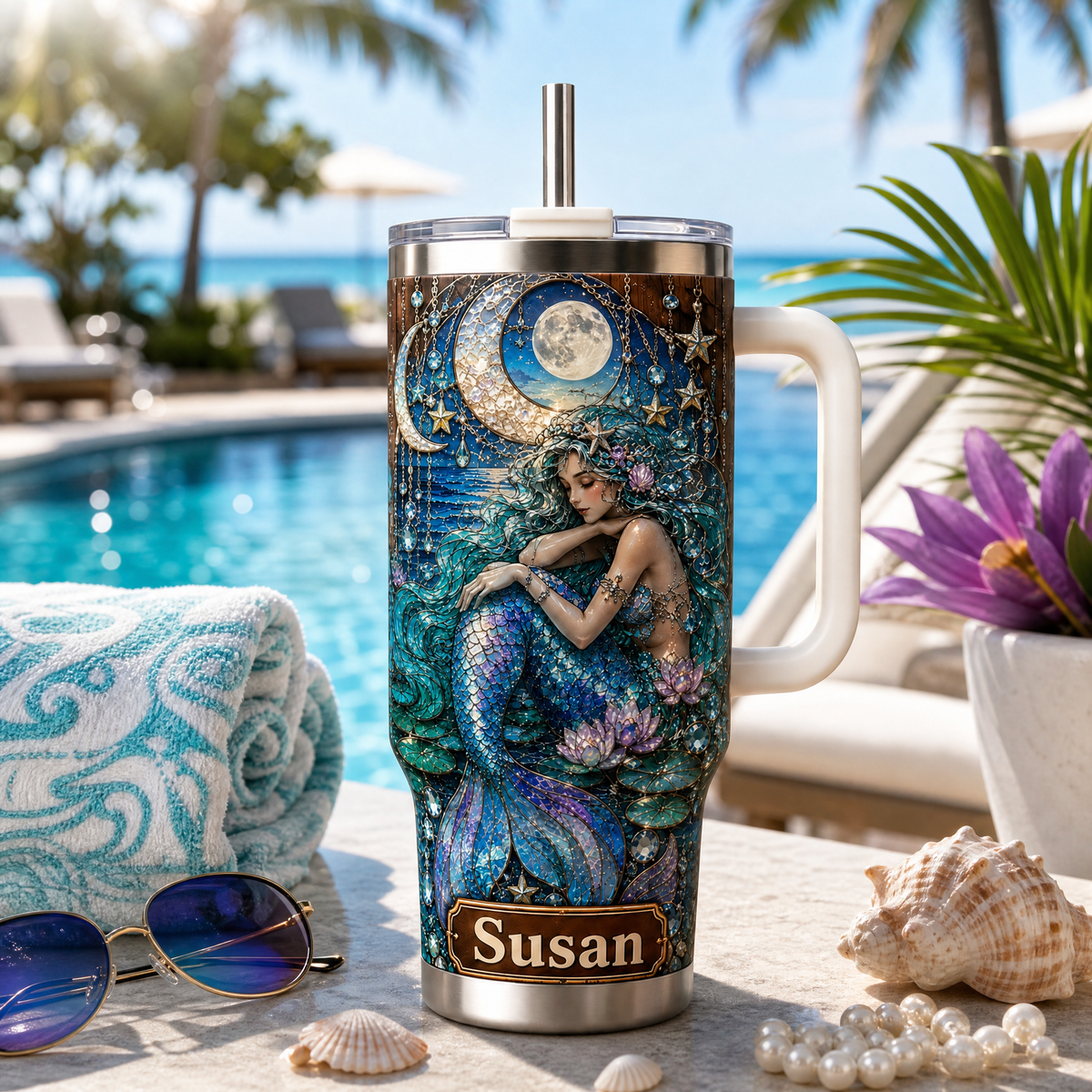 🏖️ Personalized Mermaid Ocean Tumbler🌴🌊