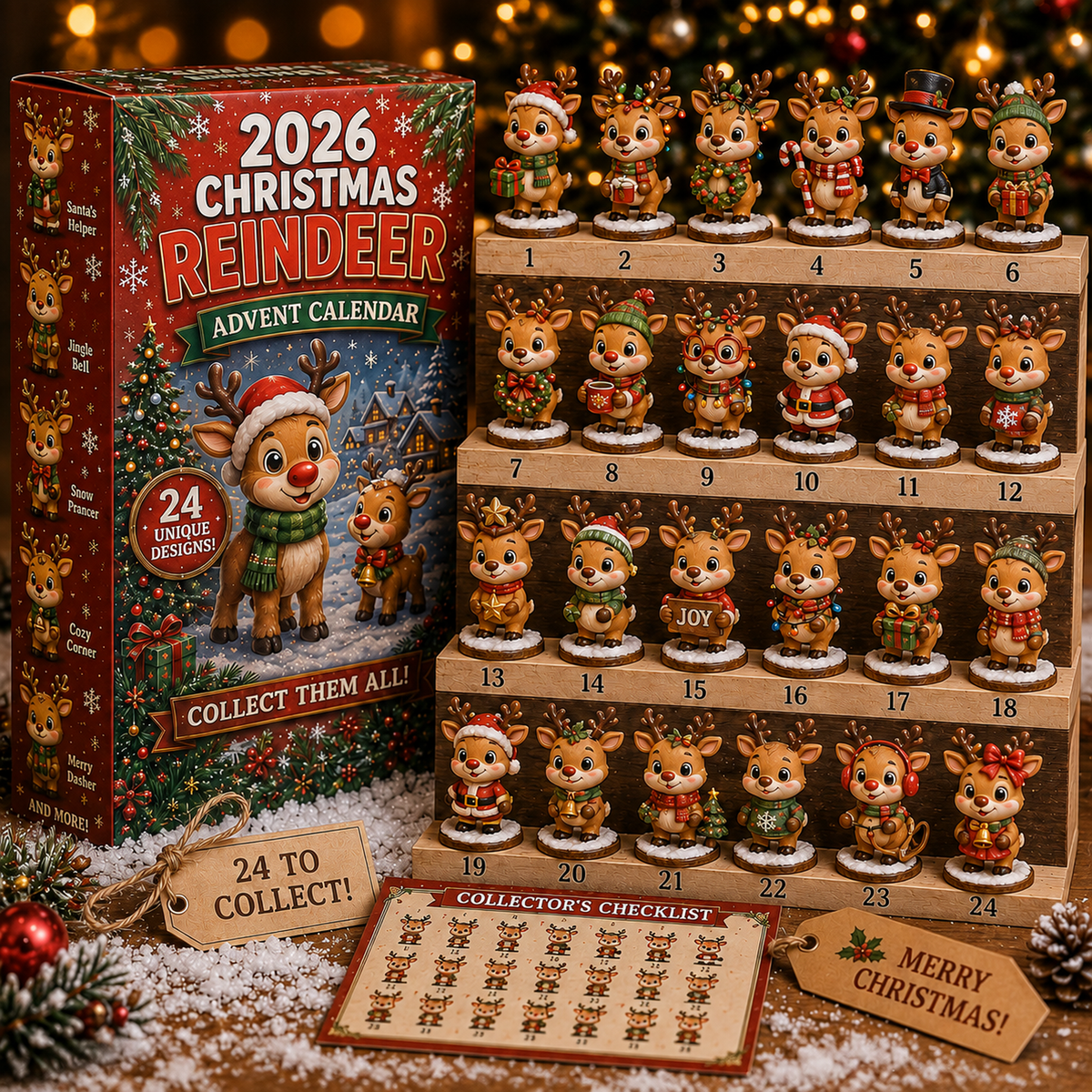🦌 2026 Christmas Reindeer Advent Calendar — A Collectible Holiday Display Set