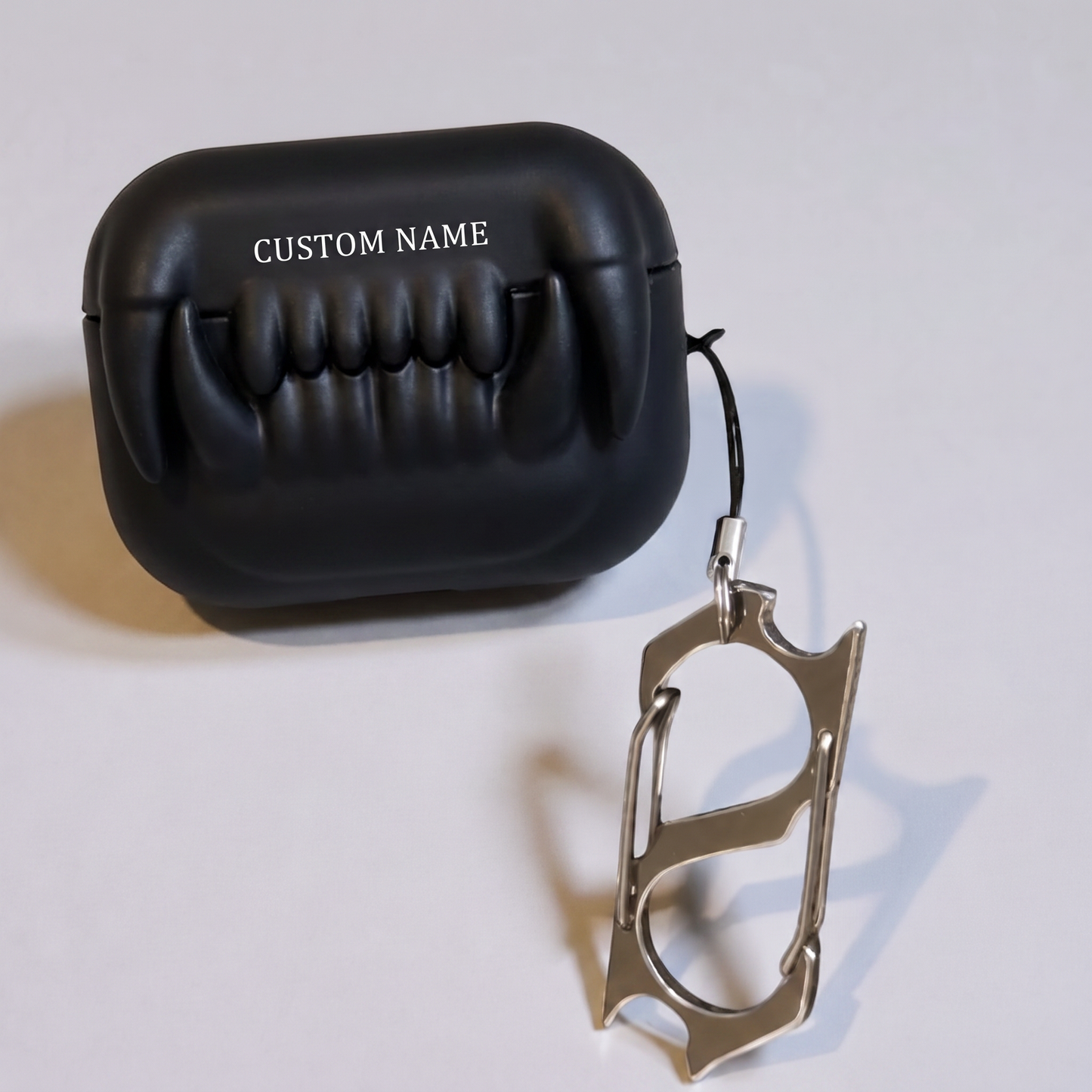 🦷 Custom Name Saber Tooth Silicone AirPods Case – Bold Style Meets Ultimate Protection
