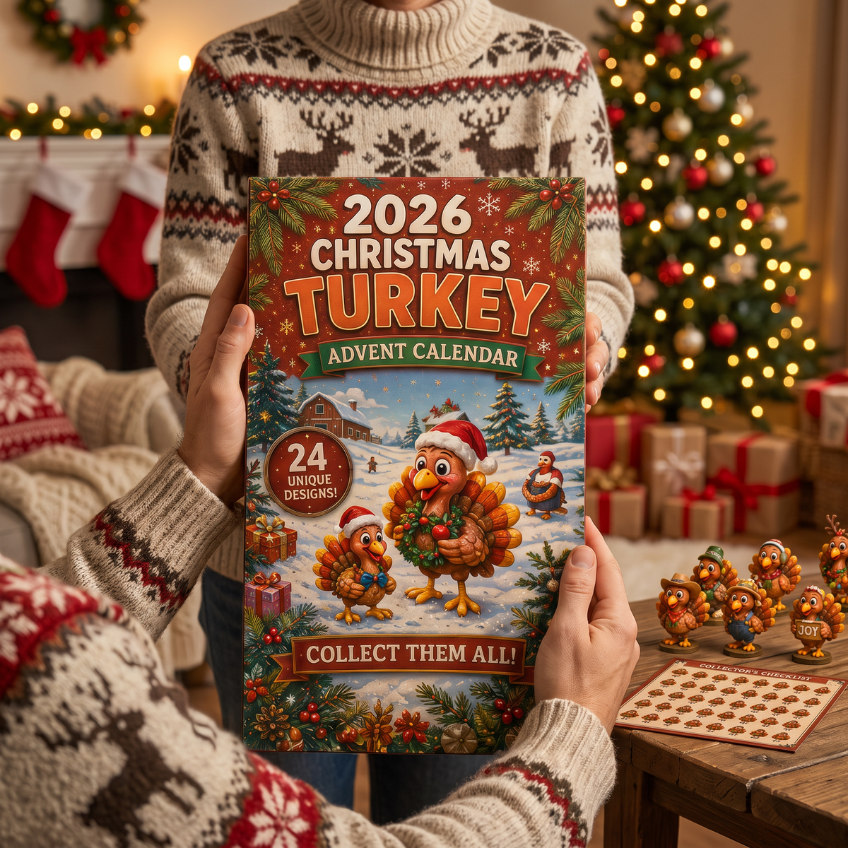 🔥🔥45% off today only🦃 2026 Christmas Turkey Advent Calendar - 24 Unique Funny Turkeys to Surprise