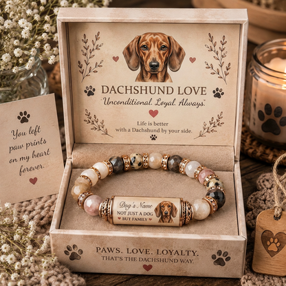 🐾 Personalized Dog family Memorial Bracelet Gift Set With gift Box