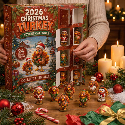 🔥🔥45% off today only🦃 2026 Christmas Turkey Advent Calendar - 24 Unique Funny Turkeys to Surprise