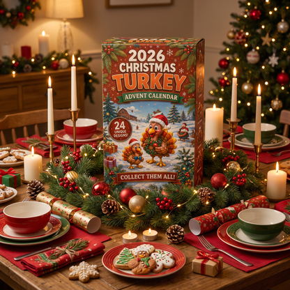 🔥🔥45% off today only🦃 2026 Christmas Turkey Advent Calendar - 24 Unique Funny Turkeys to Surprise