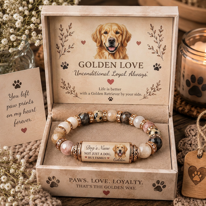 🐾 Personalized Dog family Memorial Bracelet Gift Set With gift Box