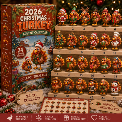 🔥🔥45% off today only🦃 2026 Christmas Turkey Advent Calendar - 24 Unique Funny Turkeys to Surprise