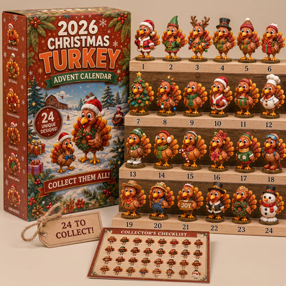 🔥🔥45% off today only🦃 2026 Christmas Turkey Advent Calendar - 24 Unique Funny Turkeys to Surprise