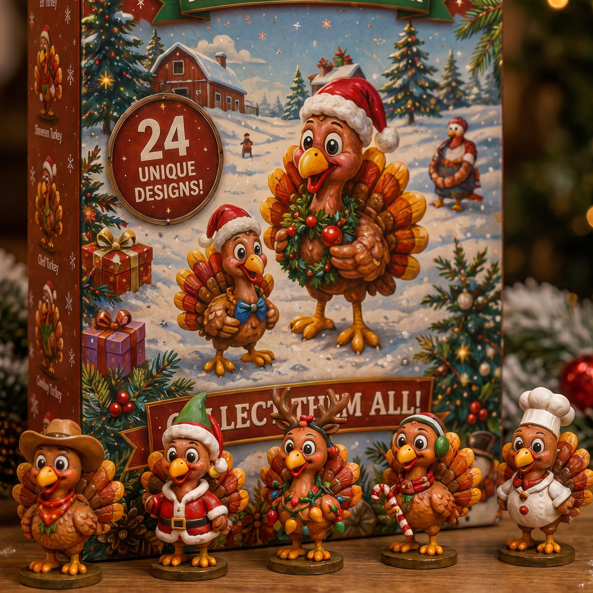 🔥🔥45% off today only🦃 2026 Christmas Turkey Advent Calendar - 24 Unique Funny Turkeys to Surprise