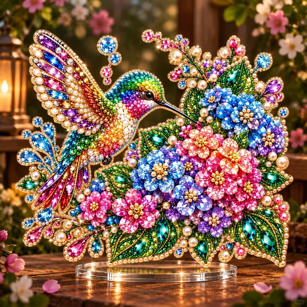 Sparkling Pearl & Jewel Painting Acrylic Display Ornament Gift 🌸✨